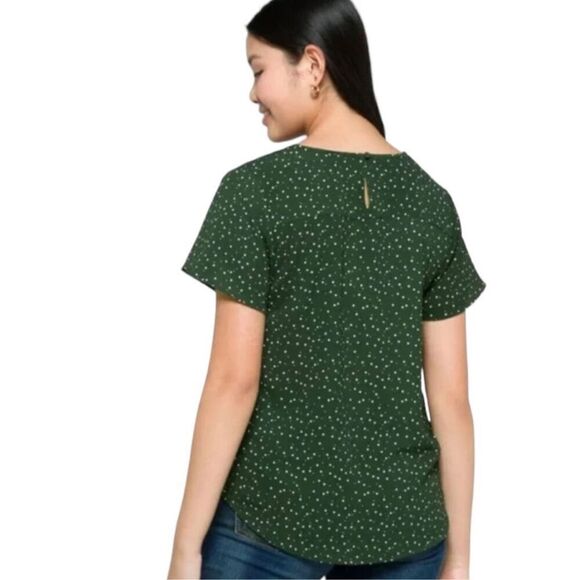 NWT Womens 41Hawthorn Zari V-Neck Jade Green Flutter Sleeve Blouse - Sz L - Picture 2 of 4